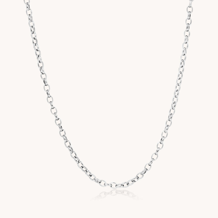 Maya Oval Rolo Chain Necklace, Silver