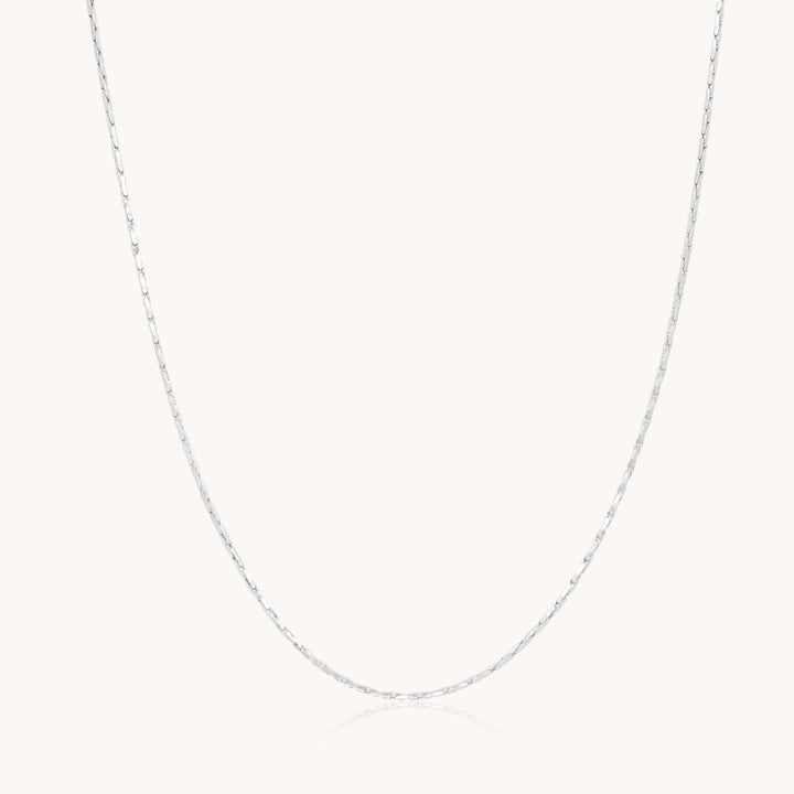 Iris Square Boston Chain Necklace, Silver