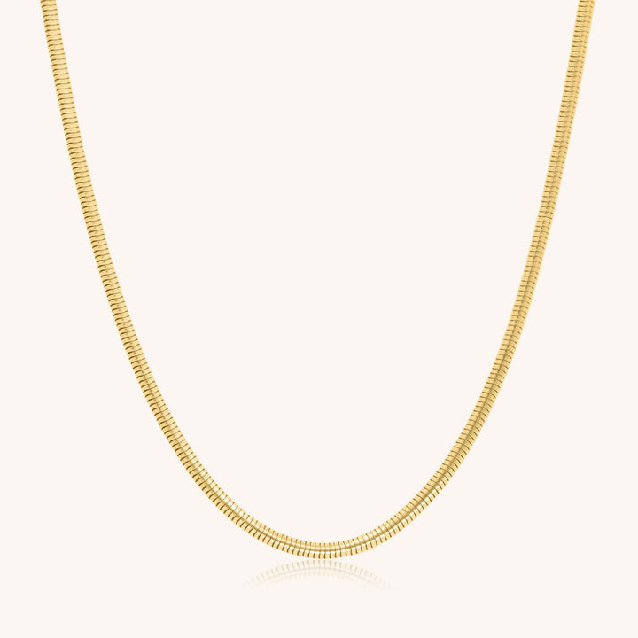 Loretta Round Snake Chain Necklace, Gold