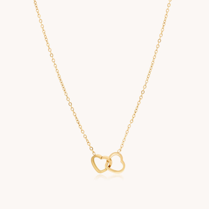 Interlinked Heart Necklace, Gold