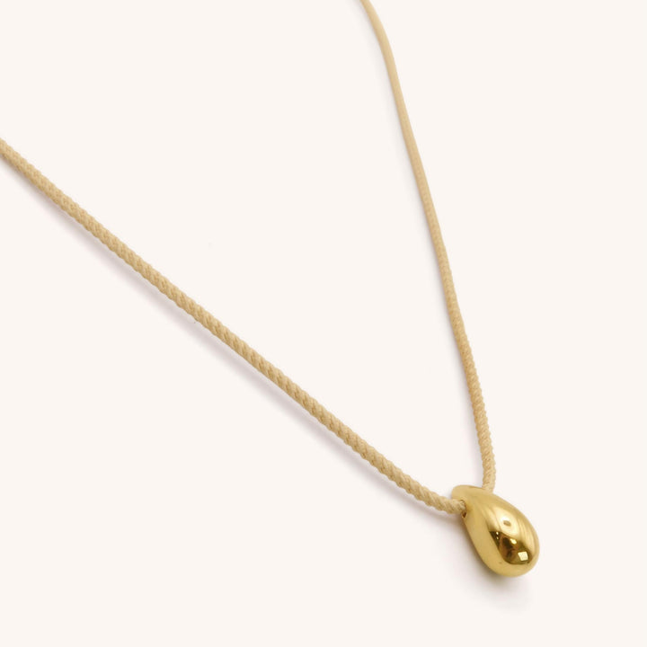 Gold Teardrop Adjustable Cord Necklace, Nude