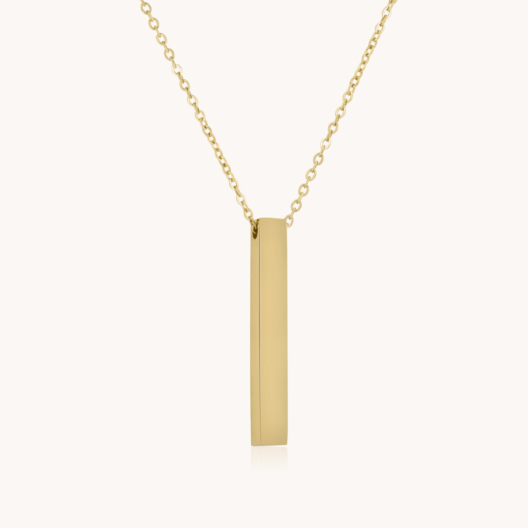 Engravable Bar Necklace, Gold