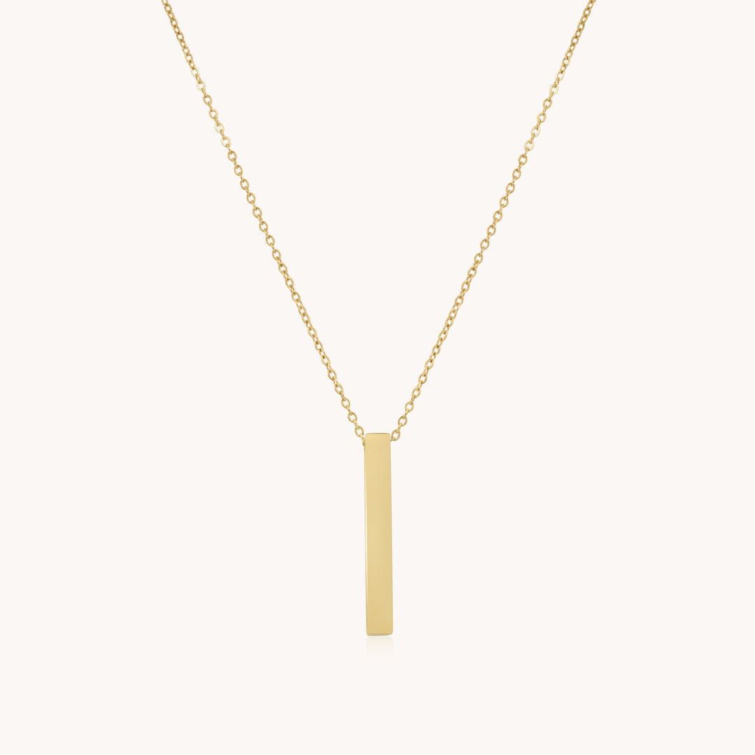 Engravable Bar Necklace, Gold