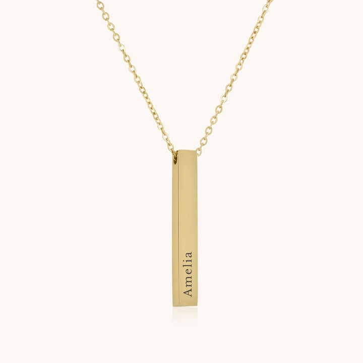 Engravable Bar Necklace, Gold