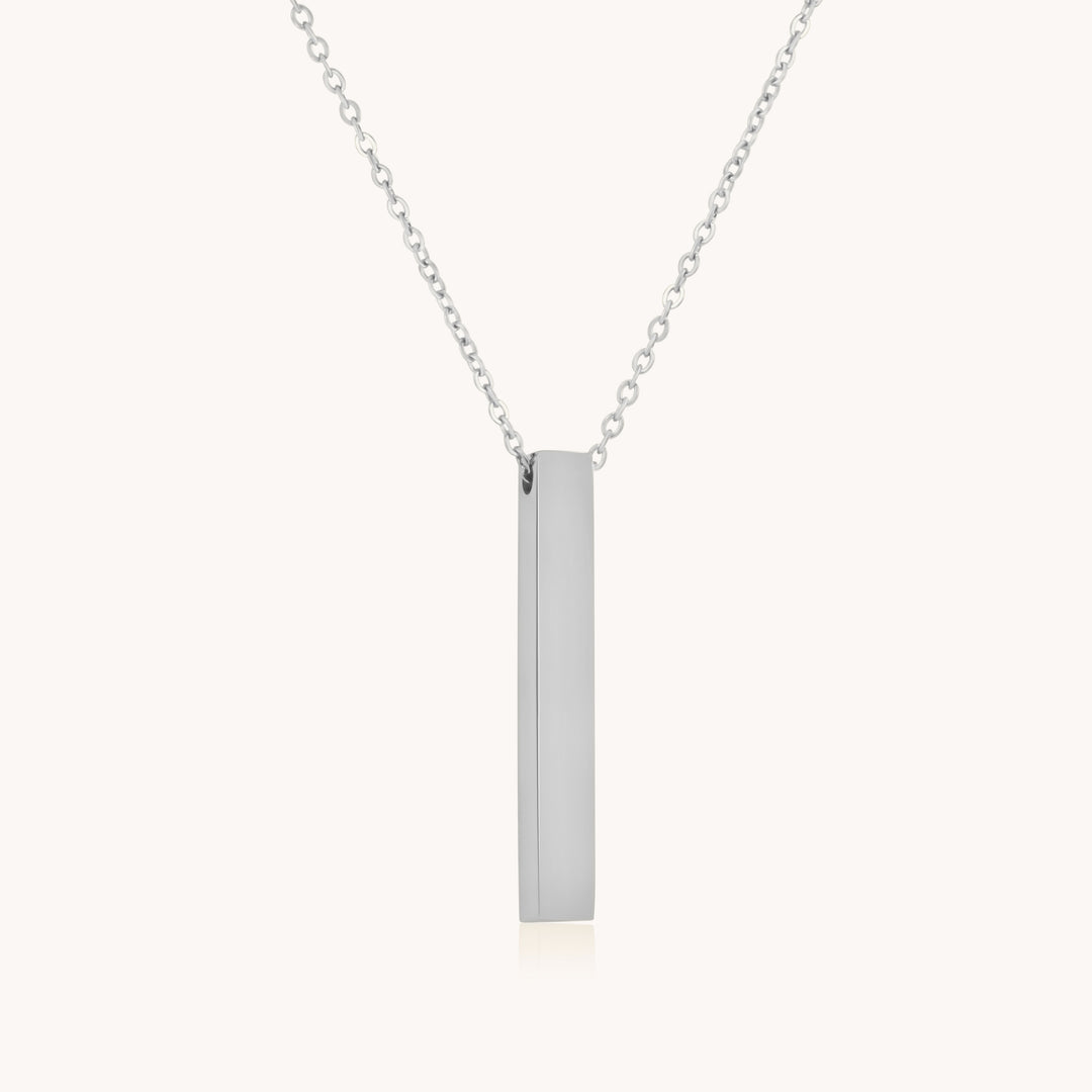 Engravable Bar Necklace, Silver