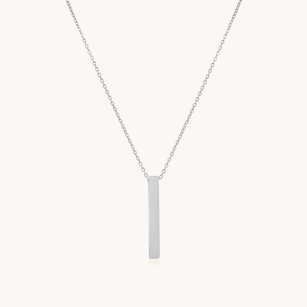 Engravable Bar Necklace, Silver