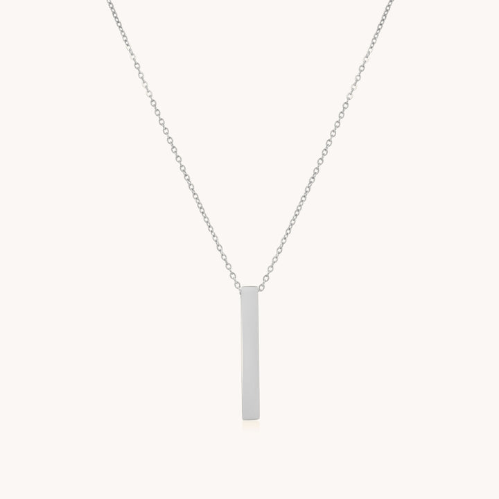 Engravable Bar Necklace, Silver