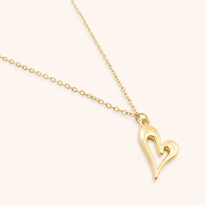 Open Curved Heart Fine Chain Necklace, Gold