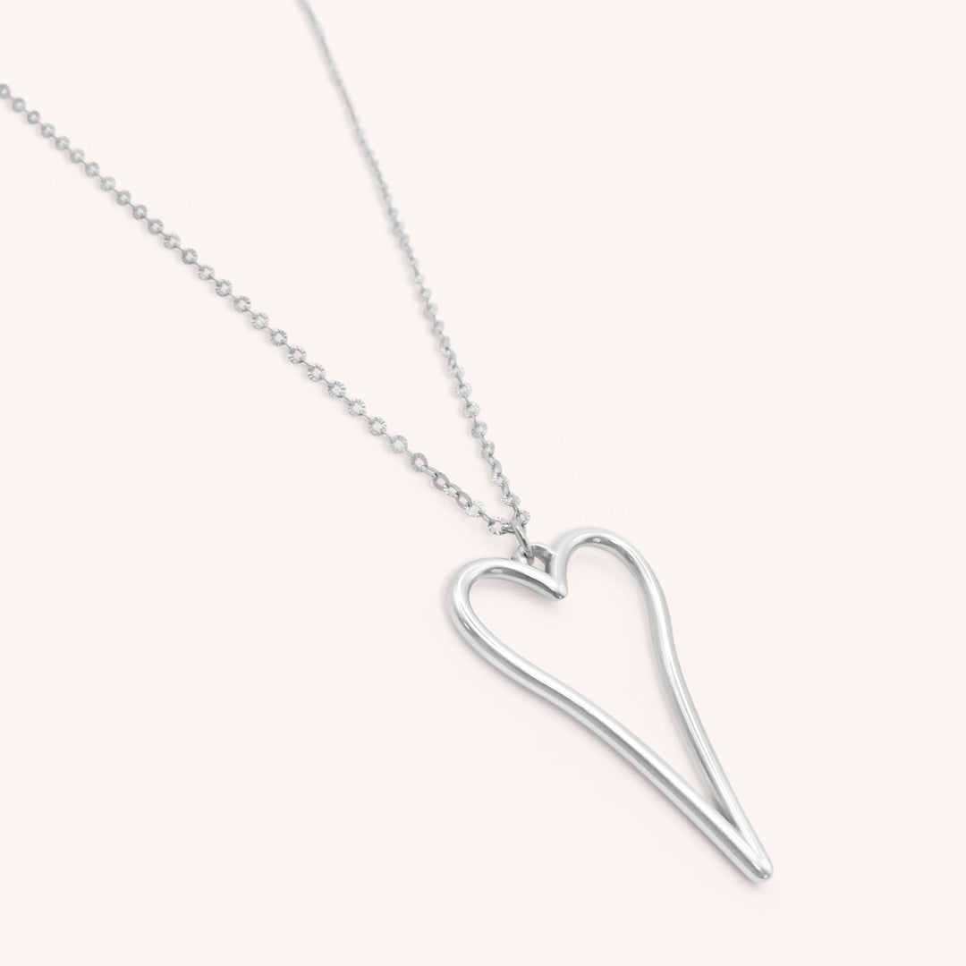 Hourglass Open Heart Fine Chain Necklace