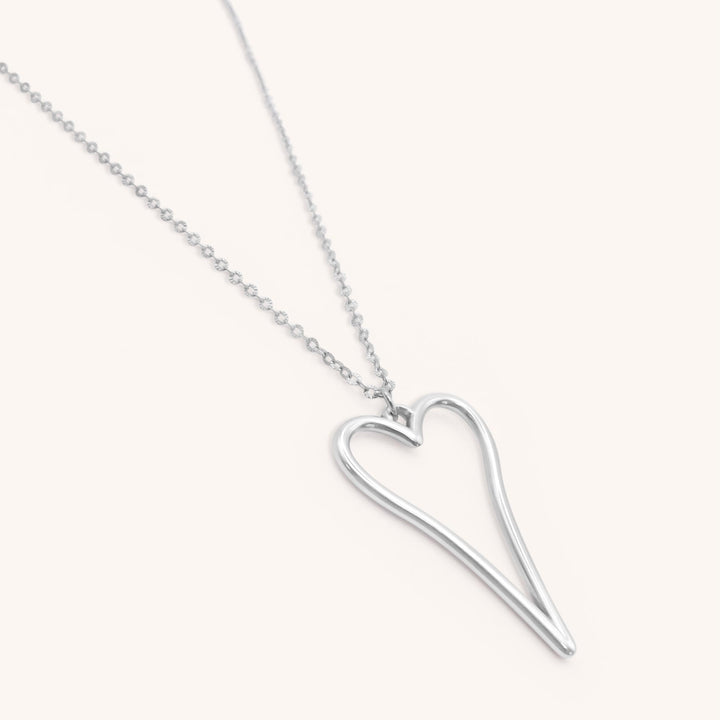 Hourglass Open Heart Fine Chain Necklace