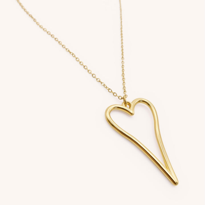 Hourglass Open Heart Fine Chain Necklace, Gold