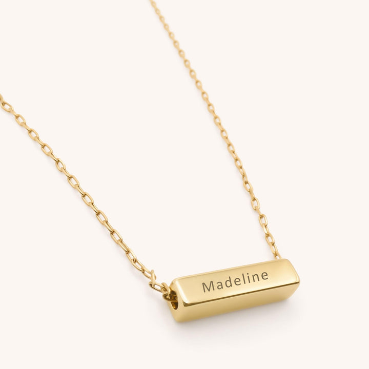 Engravables- Zara personalised fine necklace, Gold