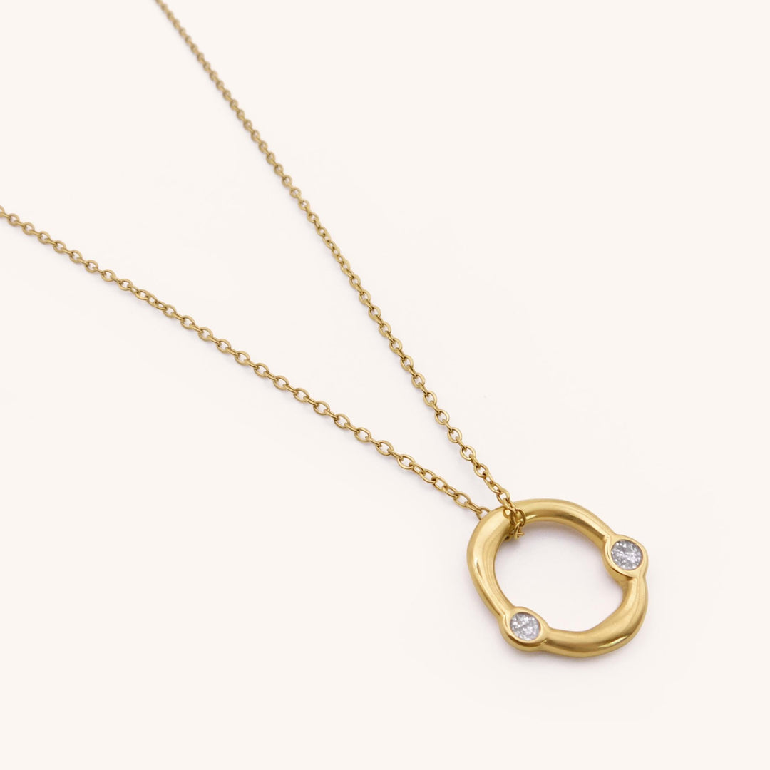 Cerys Enamel Ring Necklace, Gold