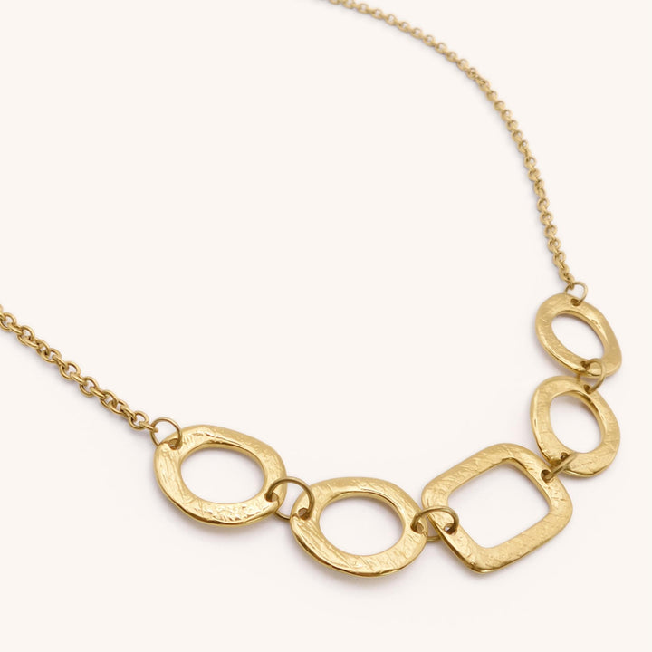 Textured Link Necklace, Gold