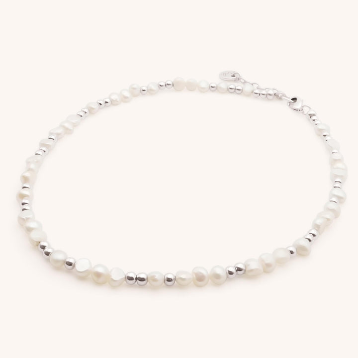 Rae Pearl Necklace, Silver