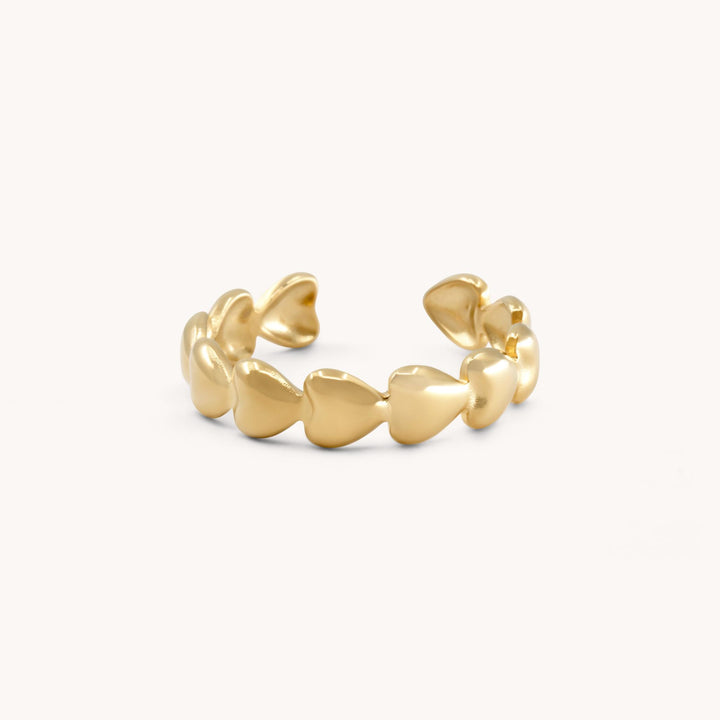 Elise Heart Band Ring, Gold