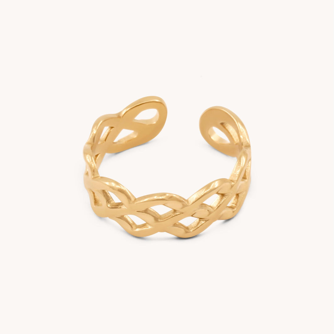 Maeve Openwork Adjustable Ring, Gold