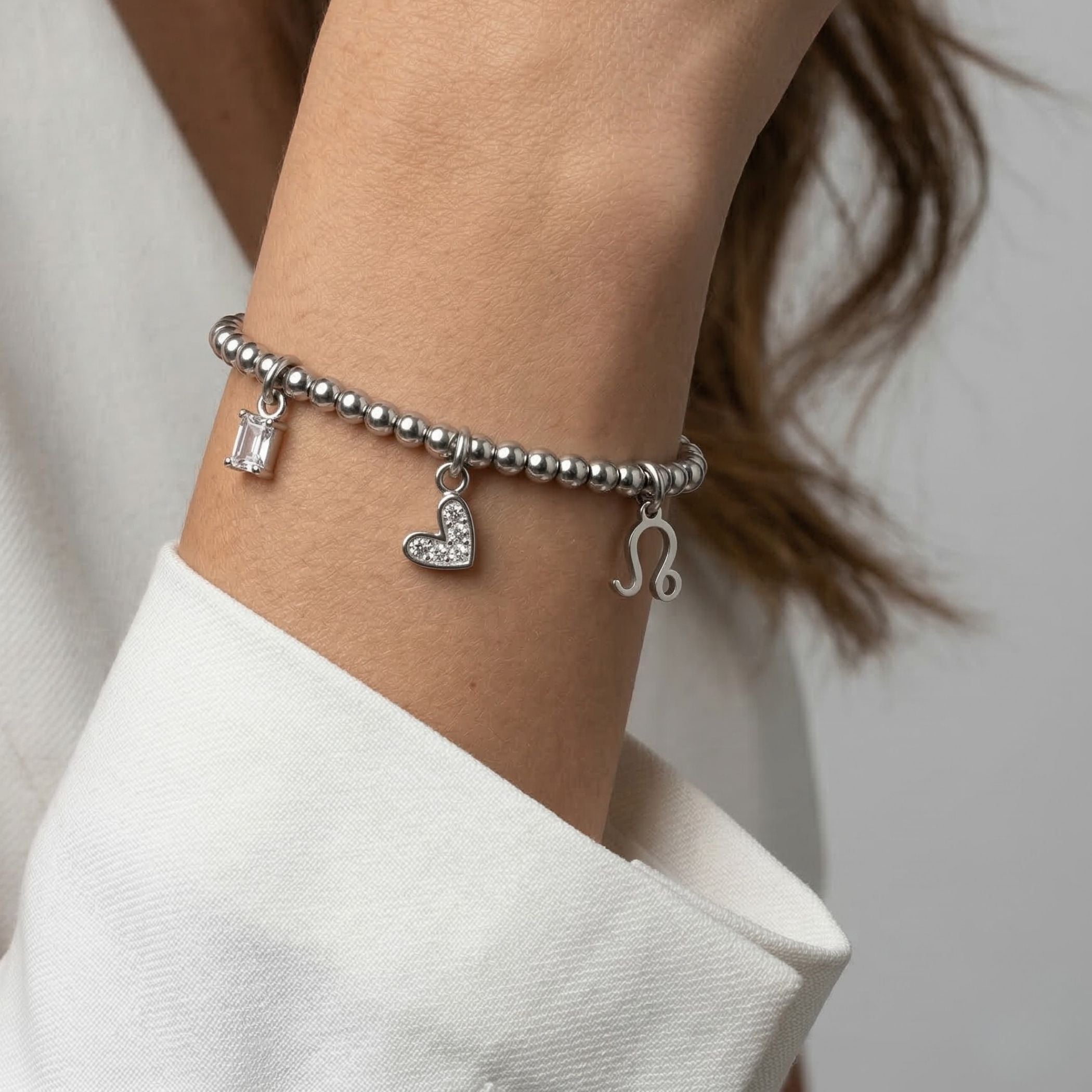 Charm Builder™ Beaded Bracelet in Silver