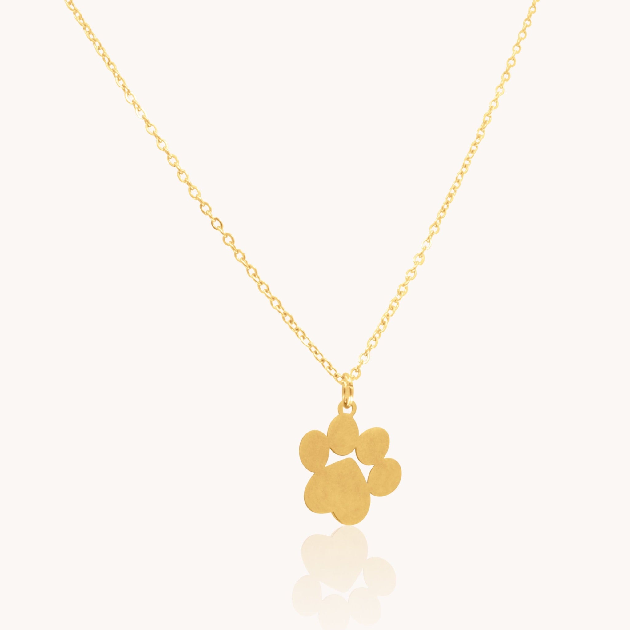 Paw Print Engravable Necklace in Gold