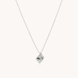 Sterling Silver Mia Heart & Birthstone Necklace