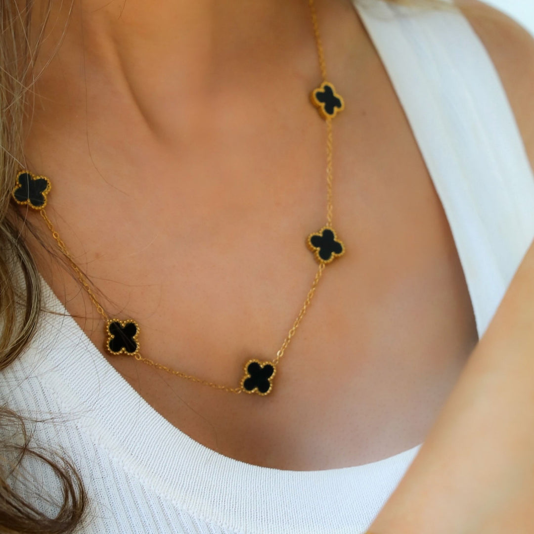 Black Clover Necklace, Gold