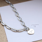 Handwritten Engravables- Classic Heart Long Link Necklace