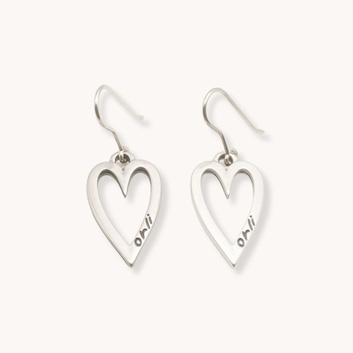 Mini Open Heart Hook Earrings