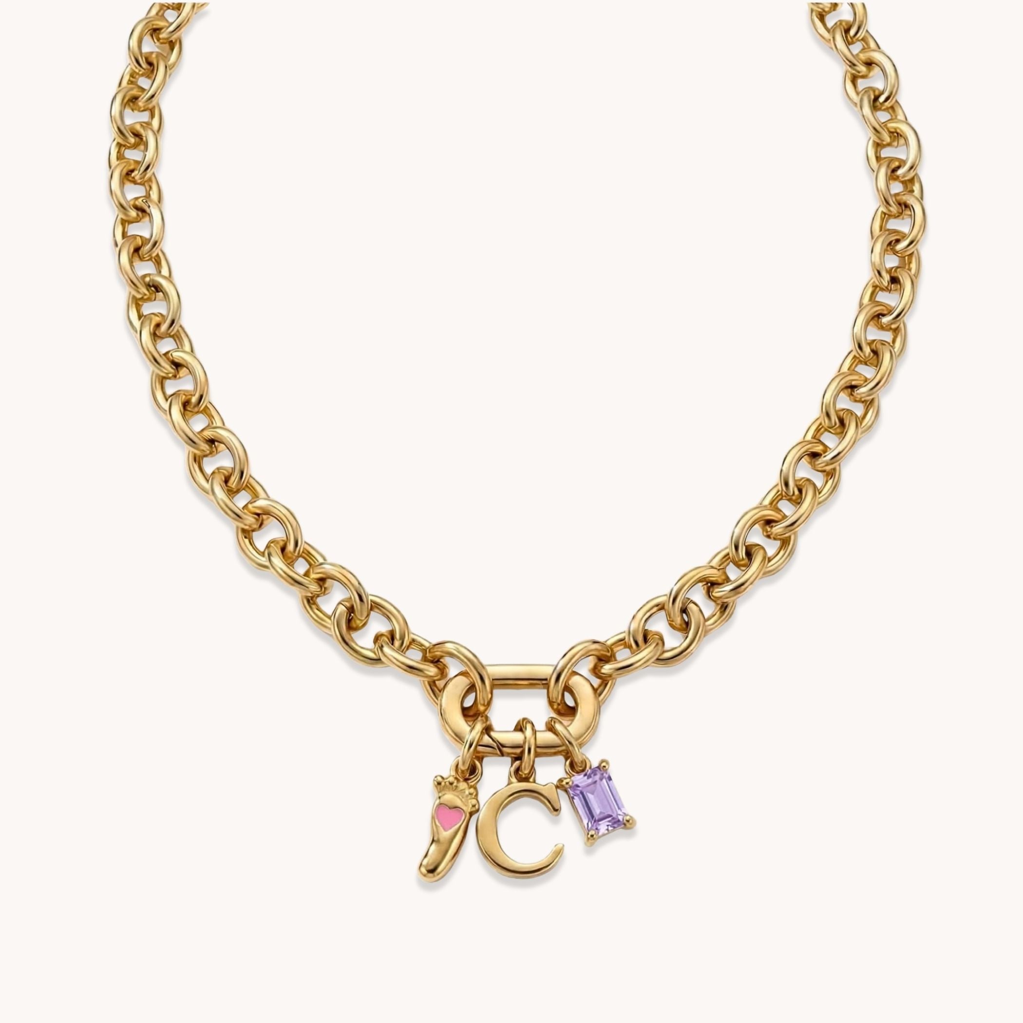 Charm Builder™ Chunky Chain Clasp Necklace, Gold