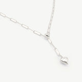 Sterling Silver Adjustable Paperclip Mia Heart Necklace