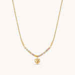 Rainbow Heart Necklace in Gold - product shot