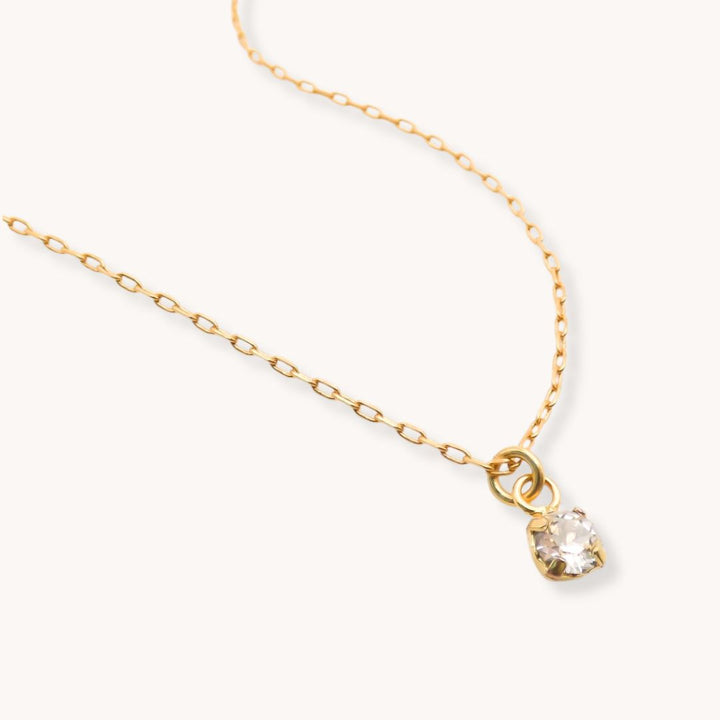 Ultra Fine Personalised Birthstone Necklace, Gold