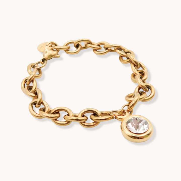 Chunky Crystal Drop Bracelet, Gold