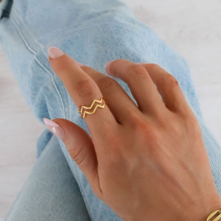 Zigzag Ring, Gold