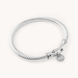 Twist Lock Bangle, Silver