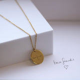 Handwritten Engravables- Rosie Disc Necklace, Gold
