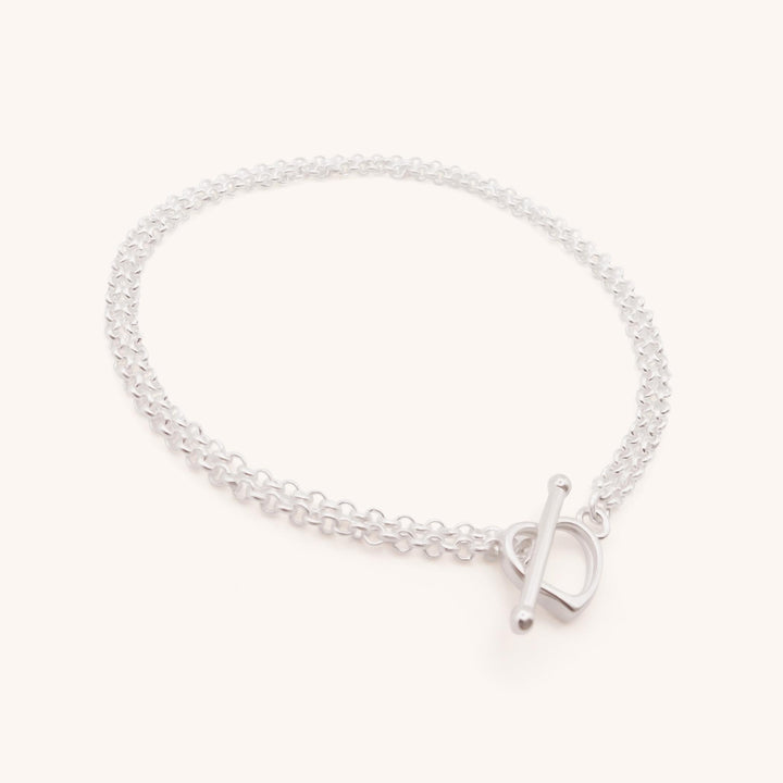 Sterling Silver Sienna T-bar Heart Bracelet