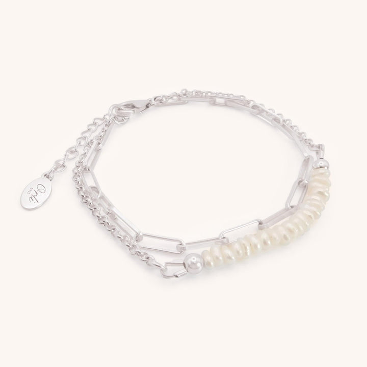 Sterling Silver Lauren Pearl Layered Bracelet