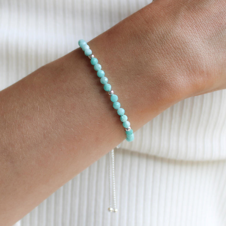 Sterling Silver Aquamarine Adjustable Bracelet