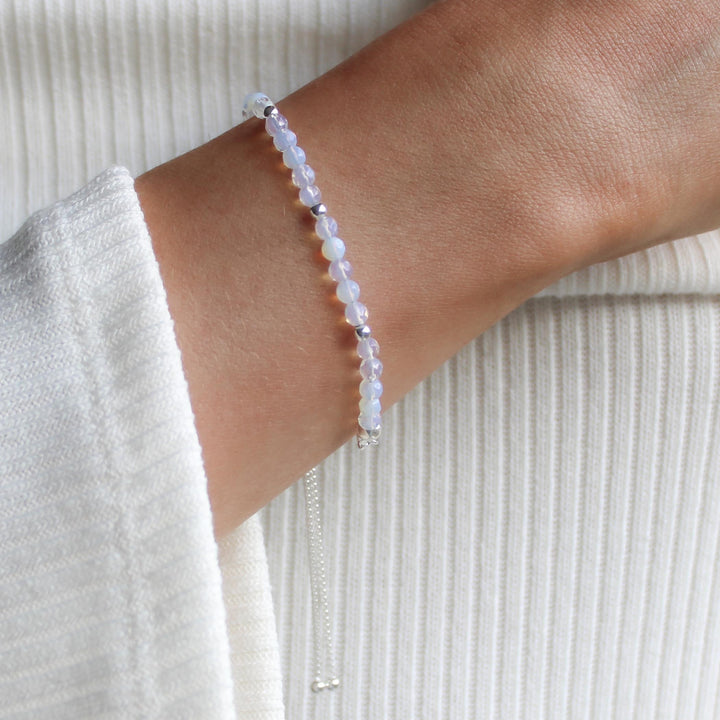 Sterling Silver Moonstone Adjustable Bracelet