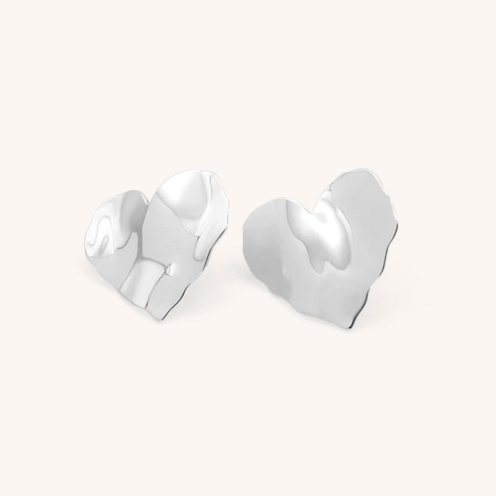 Sterling Silver Ada Heart Stud Earrings