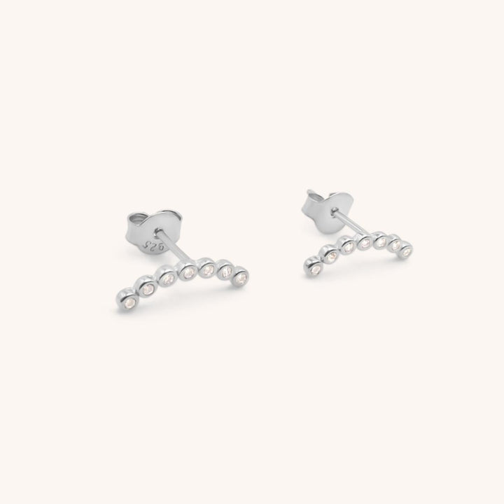 Sterling Silver Crystal Climber Earrings