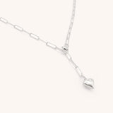 Sterling Silver Adjustable Paperclip Mia Heart Necklace