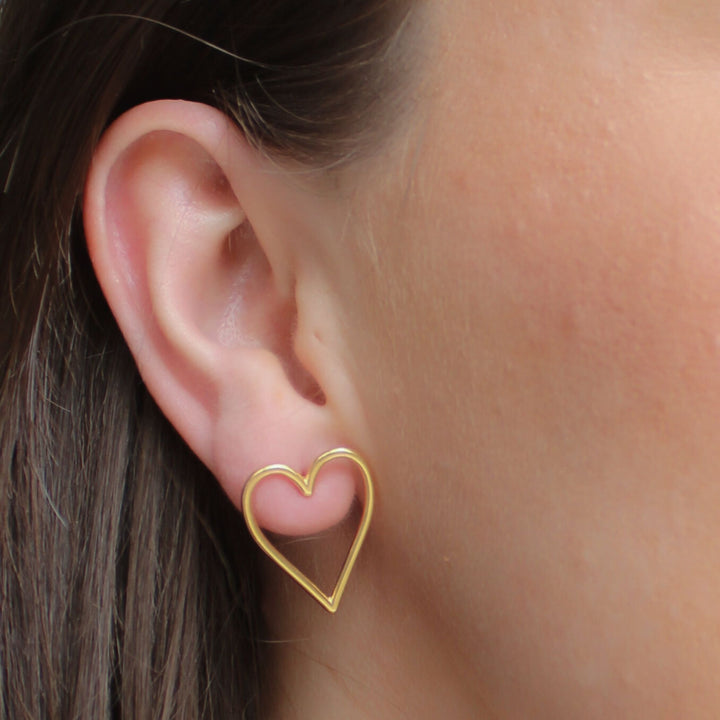 Demi Open Heart Studs, Gold