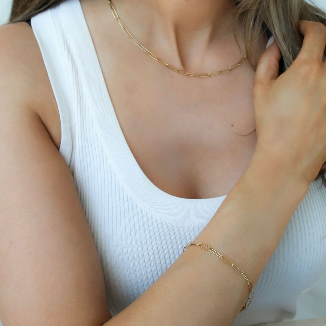Paperclip Chain Bracelet, Gold