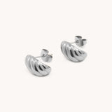 Croissant Studs, Silver