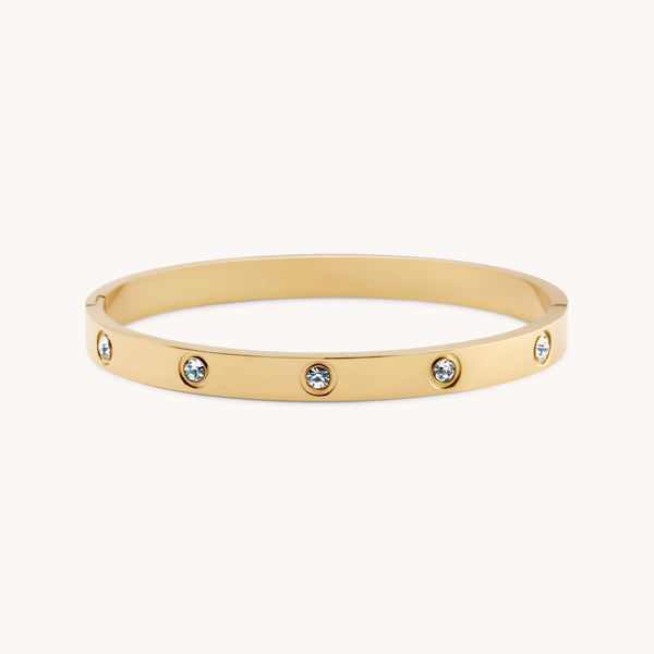 Cali Crystal Bangle in Gold