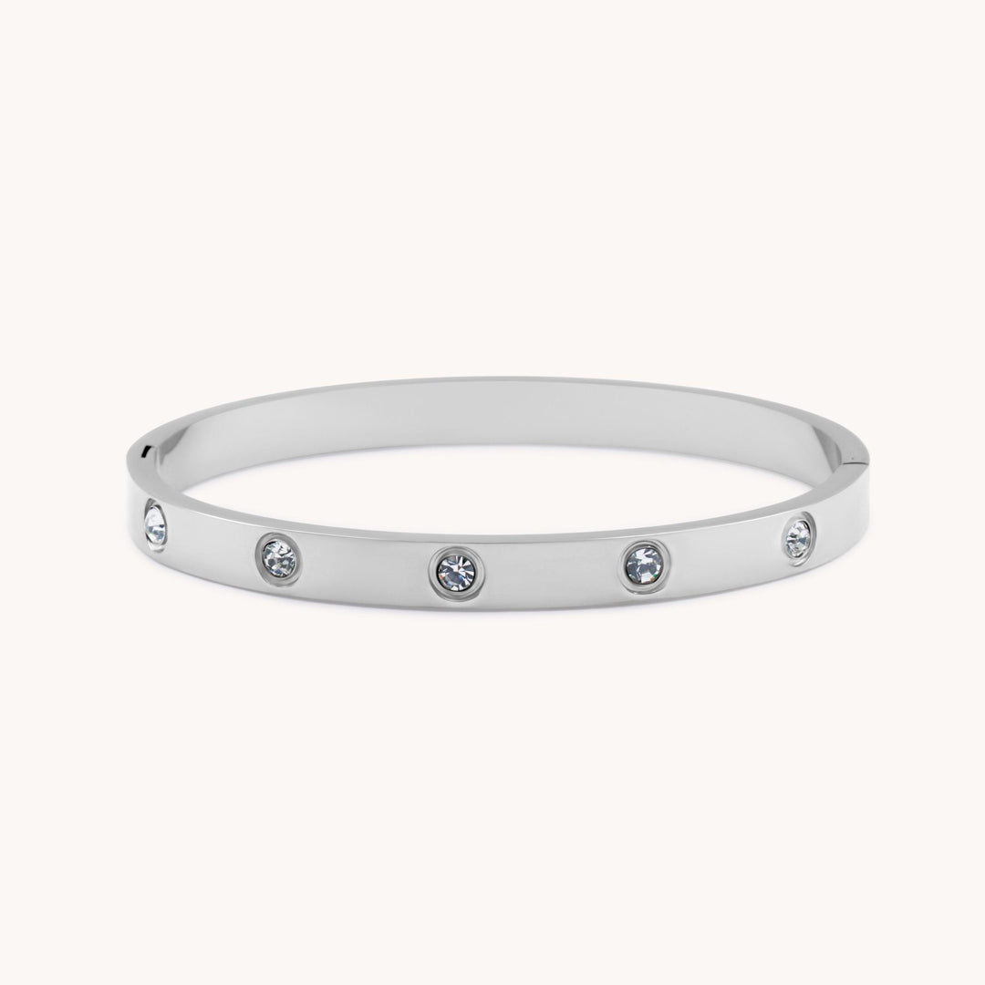 Cali Crystal Bangle, Silver