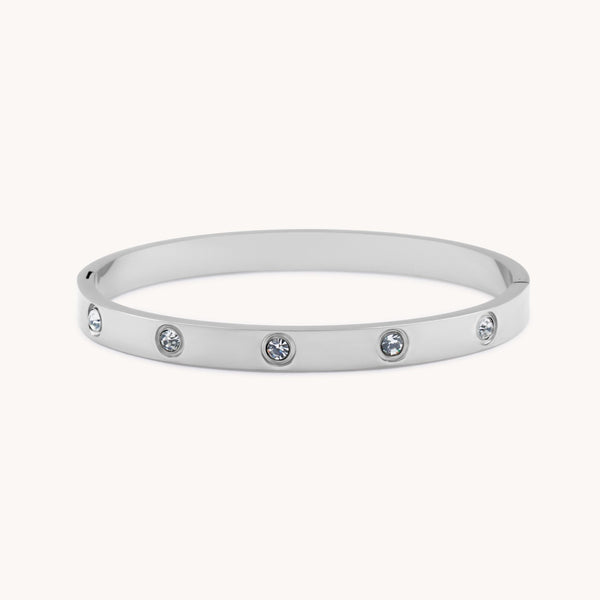 Cali Crystal Bangle in Silver