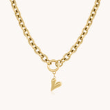 Celine Heart Chunky Necklace, Gold