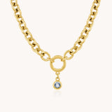 Chunky Birthstone Necklace, Gold